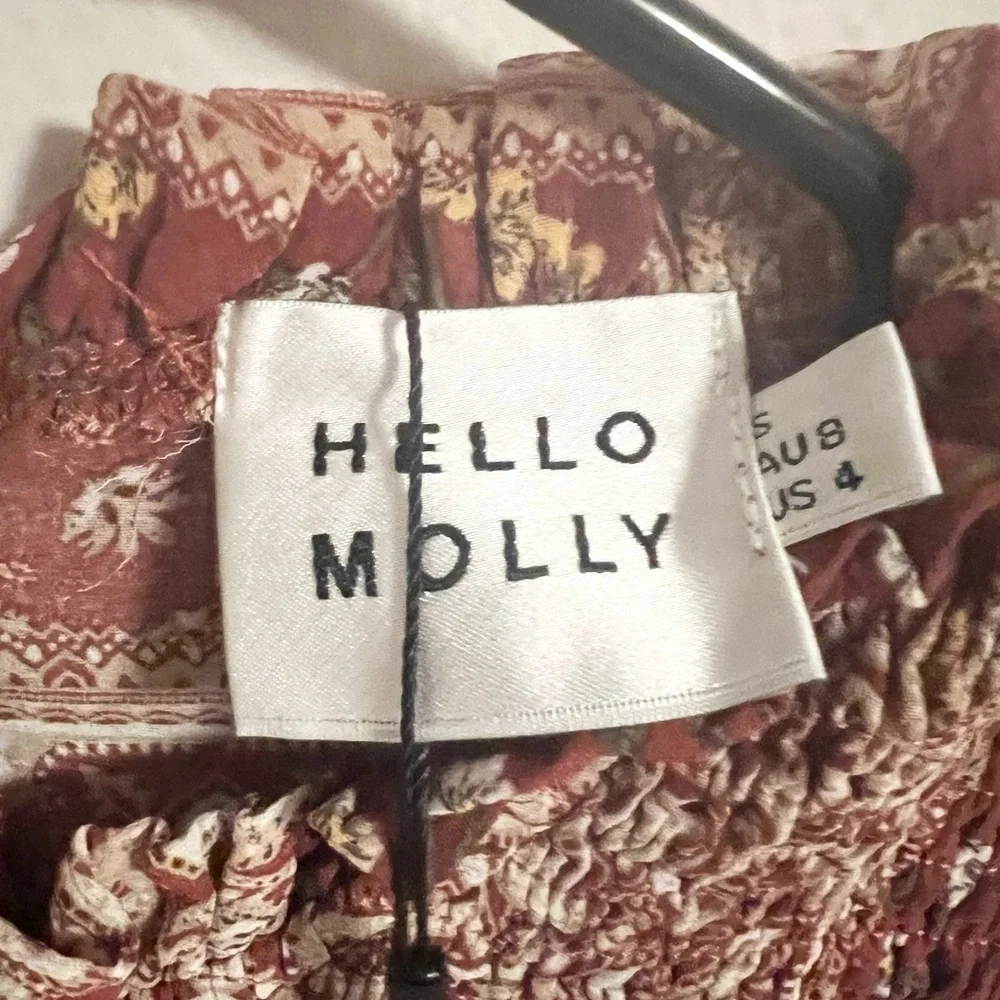 NWT Hello Molly ruffle neck pattern fit and flare mini dress size 4 - Picture 7 of 13